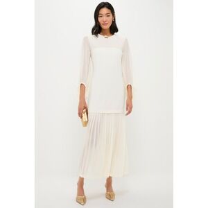 TUCKERNUCK Ivory Chiffon Pleated Lorraine Dress Size Small New With Tags